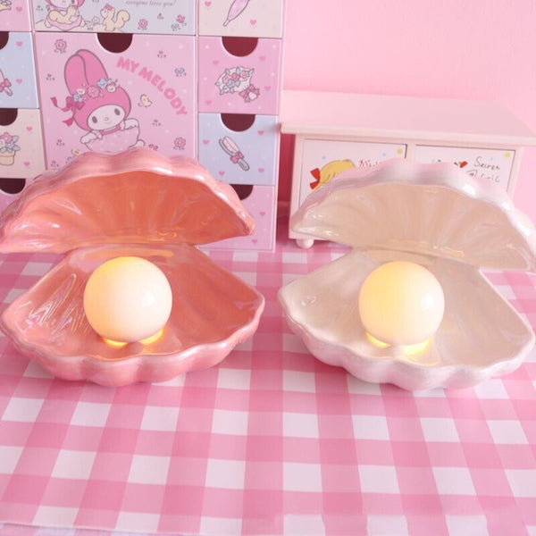 Ceramic Pearl Shell Night Lamp