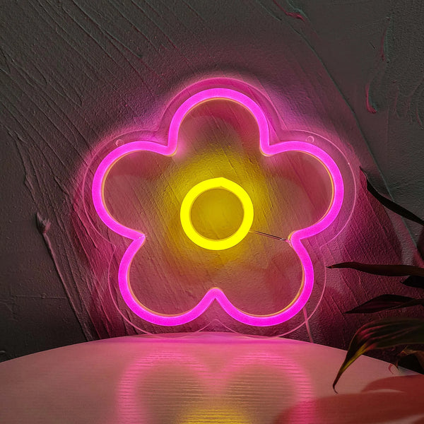 FLOWER LED NEON SIGN WALL LIGHT cute pink wall decor lighting home decor interior accessories y2k cute homewares lamps night lights