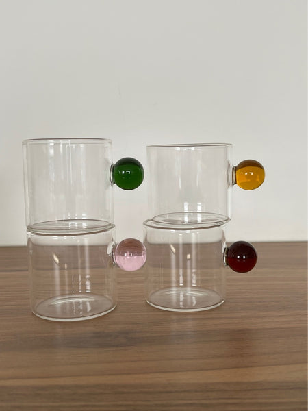 glass espresso coffee cup, mug set with handle, candy colours colors kitchen and dining cute homewares
