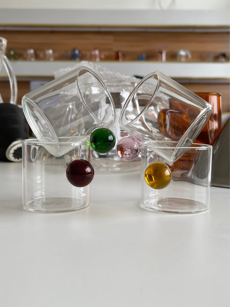 glass espresso coffee cup, mug set with handle, candy colours colors kitchen and dining cute homewares