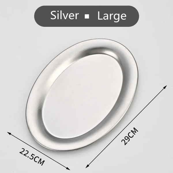 stainless steel silver serving dish platter plate tray kitchen and dining serveware bauhaus design modern chic