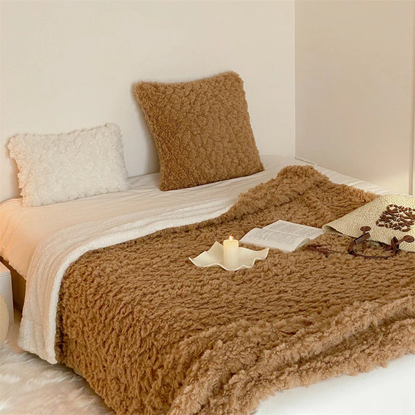fluffy plush throw blanket living room decor soft furnishing home accessories sofa cover duvet bedroom bedding