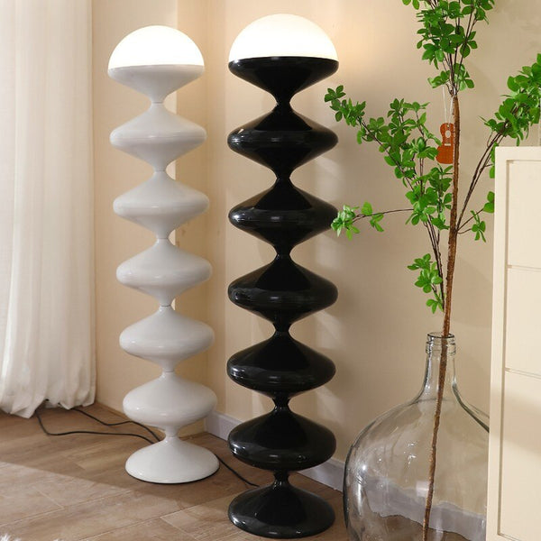 bauhaus mid century inspired floor table lamp led modern acrylic lighting black and white home decor