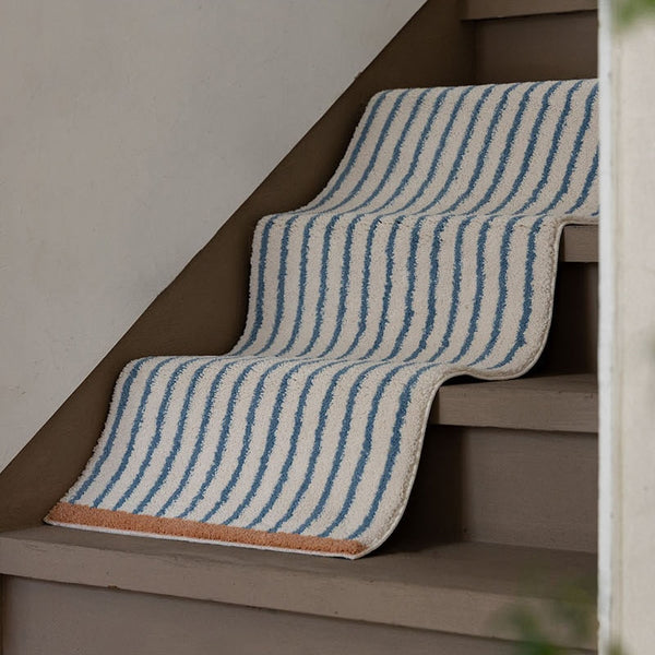 stripes, checkers and grids geometric pattern area rug tufted home decor colorful colourful blue and orange
