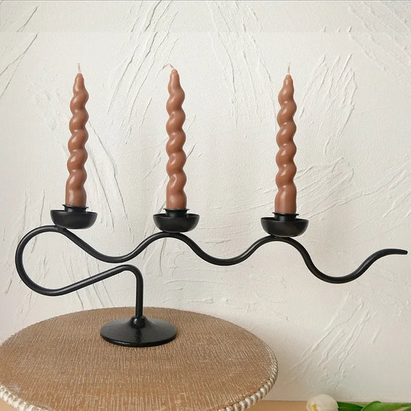Iron Wavy Candle Holder