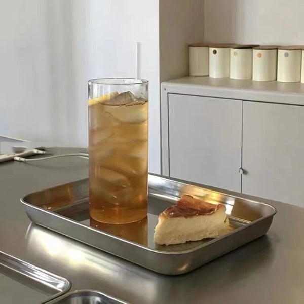 stainless steel silver serving dish platter plate tray kitchen and dining serveware bauhaus design modern chic
