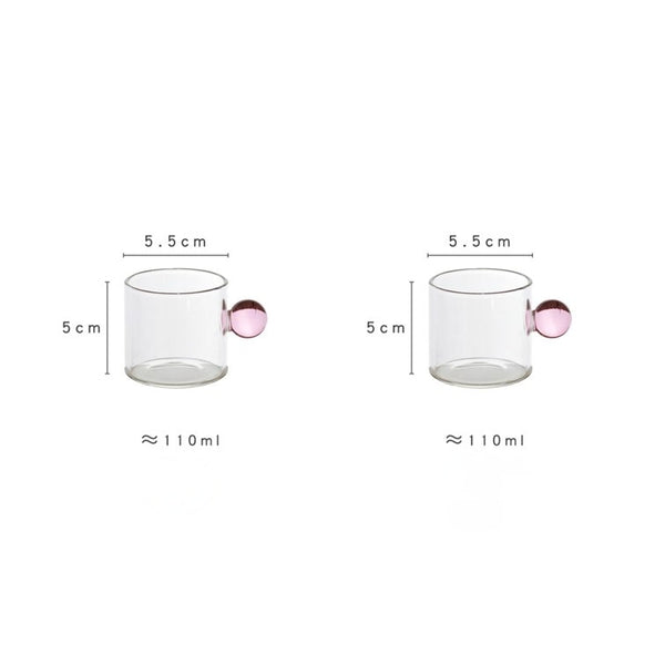 glass espresso coffee cup, mug set with handle, candy colours colors kitchen and dining cute homewares