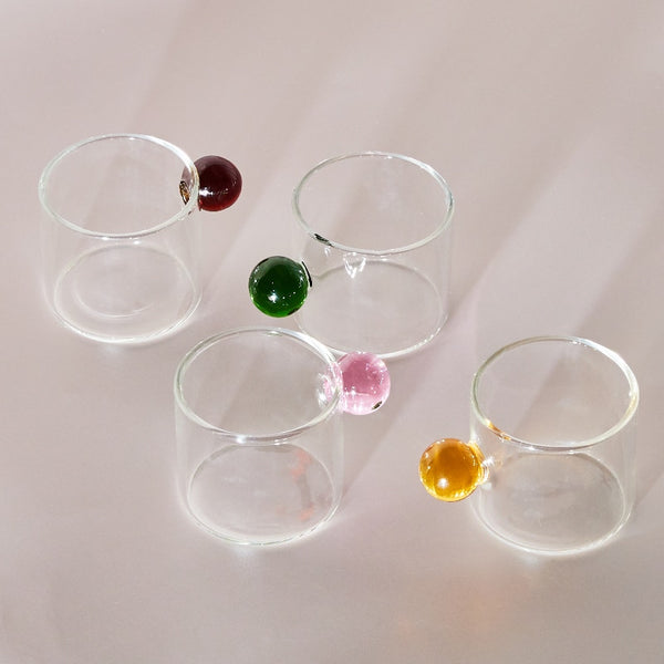 glass espresso coffee cup, mug set with handle, candy colours colors kitchen and dining cute homewares