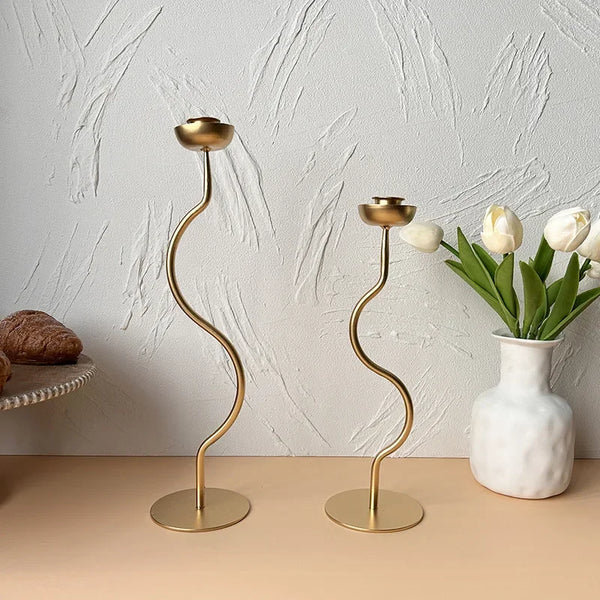 Iron Wavy Candle Holder