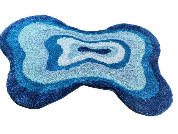 groovy labyrinth maze pattern irregular shape fun tufted rug bathroom rug bath mat home decor interiors