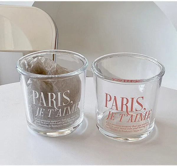 Paris parisien glass tumbler mug coffee tea drinkware kitchen and dining cute tableware home accessories cooking pink glass cup