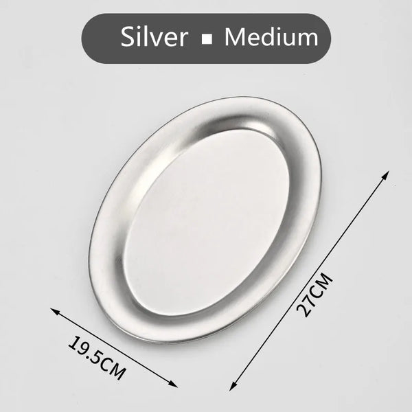 stainless steel silver serving dish platter plate tray kitchen and dining serveware bauhaus design modern chic