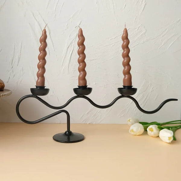 Iron Wavy Candle Holder