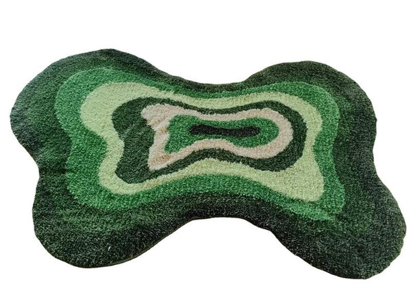 groovy labyrinth maze pattern irregular shape fun tufted rug bathroom rug bath mat home decor interiors