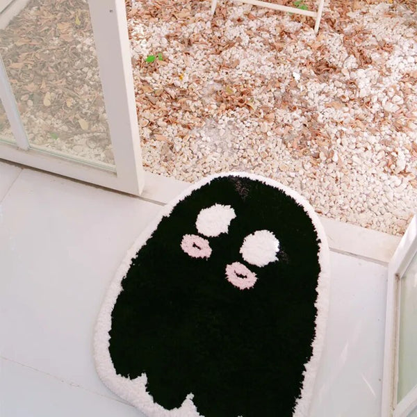 cute ghost black bathroom rug bath mat bathmat non slip home decor soft furnishing interior home decor design home accessories cute homewares