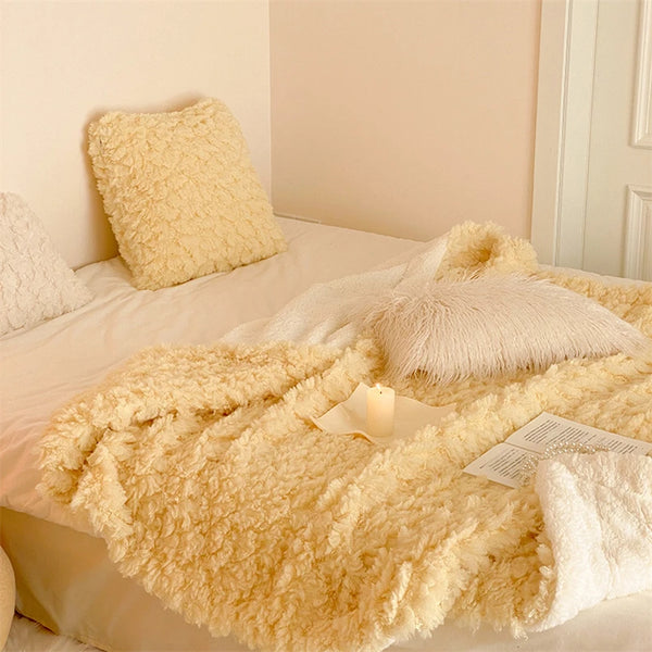 fluffy plush throw blanket living room decor soft furnishing home accessories sofa cover duvet bedroom bedding