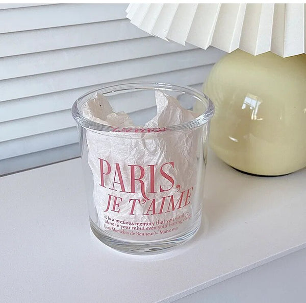 Paris parisien glass tumbler mug coffee tea drinkware kitchen and dining cute tableware home accessories cooking pink glass cup