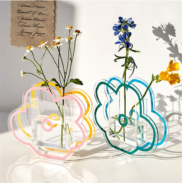 Acrylic Flower and Leaf Vases