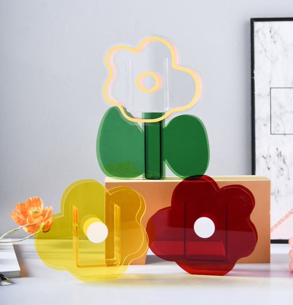 acrylic flower vase Morandi style