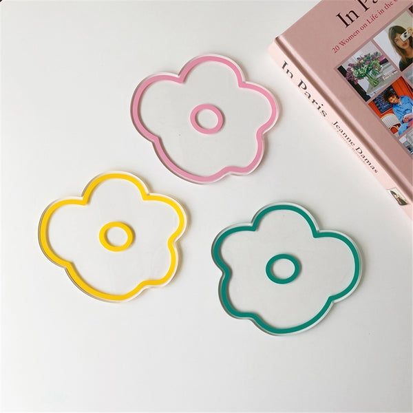 acrylic flower coaster set