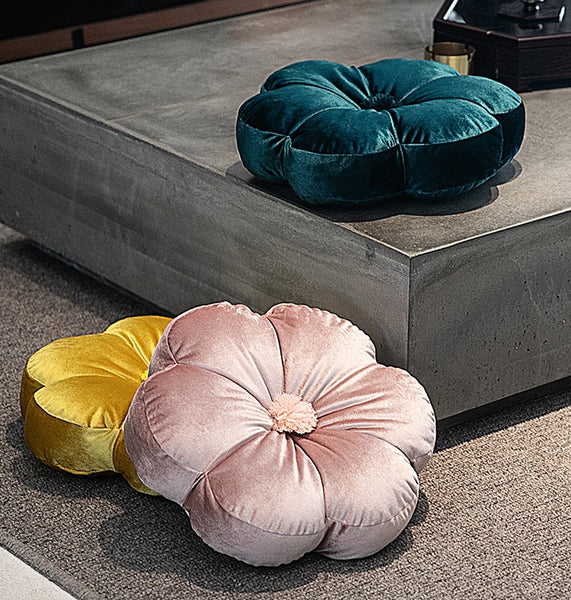 velvet flower cushion throw pillow