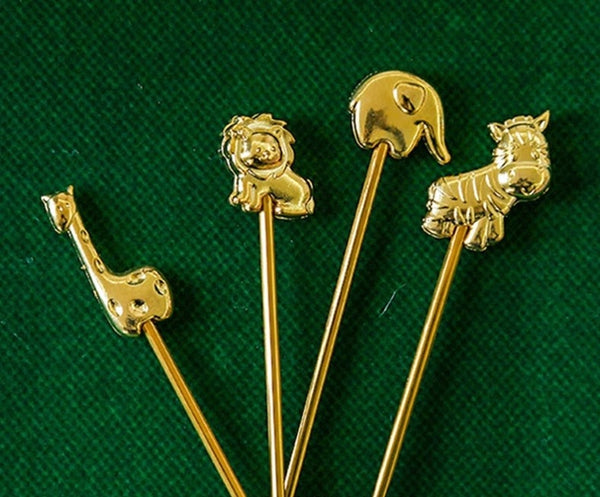 gold steinless steel dessert fork set of 4 cutlery
