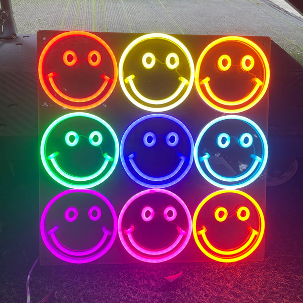 smiley smile emoji led neon sign wall decor lamp fun colorful colourful maximalist home decor lighting
