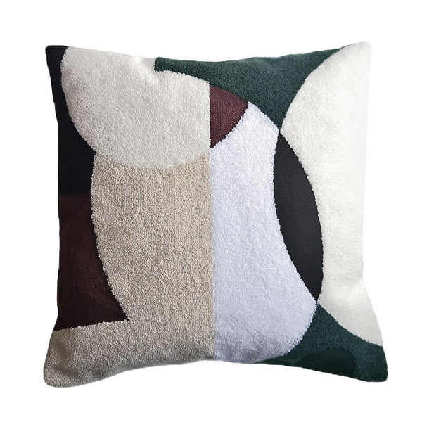 tufted round and square throw pillow sofa cushion covers soft cotton minimal style black and white pattern decor