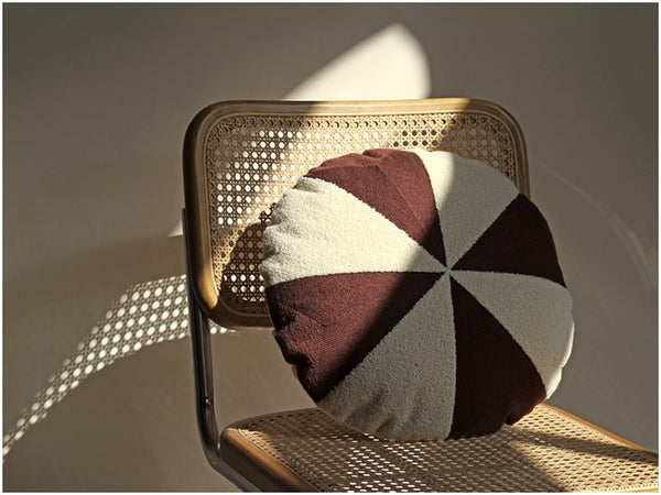 tufted round and square throw pillow sofa cushion covers soft cotton minimal style black and white pattern decor