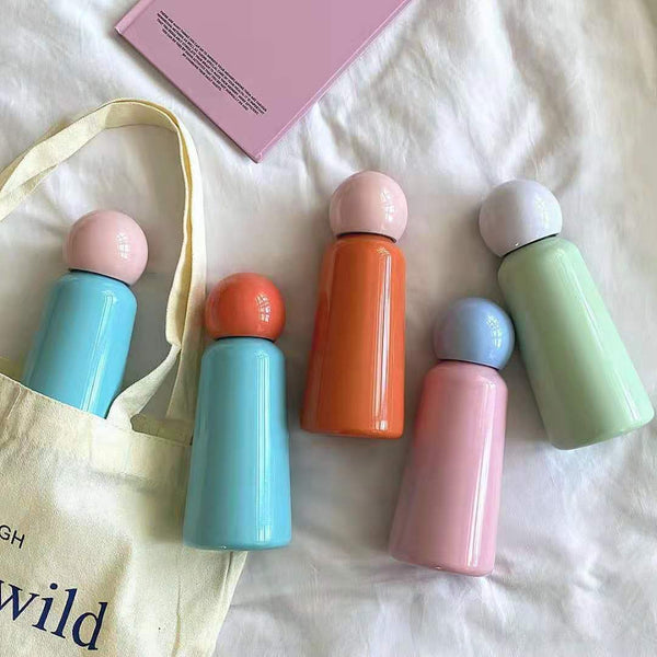 stainless steel thermos water bottle flask candy colour color pastel cute bottle