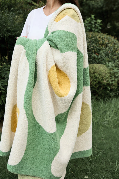 egg sunny side up print throw blanket sofa topping bed cover home decor homewares plush cotton