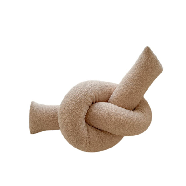 knot twist chain squiggle worm plush throw pillows decorative cushions neutral tones fun shaped earthy minimal nordic home decor living room sofa styling