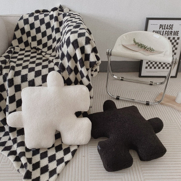 puzzle piece plush decorative cushion throw pillow homeware decor plush
