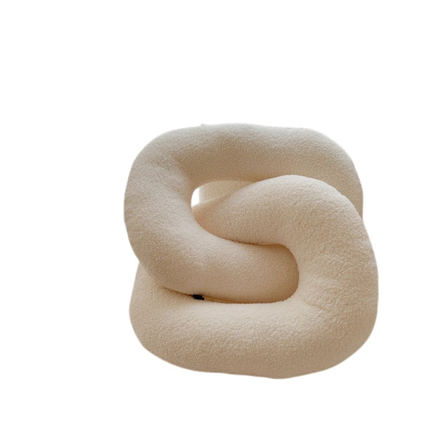 knot twist chain squiggle worm plush throw pillows decorative cushions neutral tones fun shaped earthy minimal nordic home decor living room sofa styling