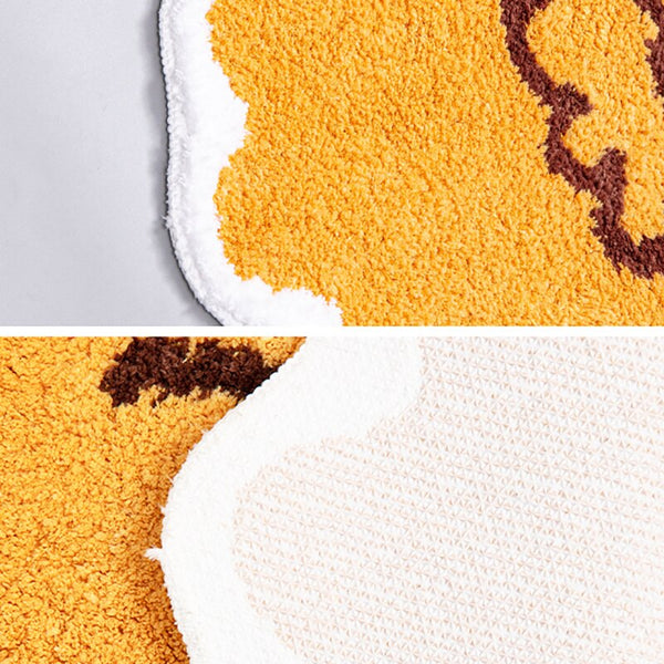 cute taiyaki fish shaped bath mat bathroom rug area rug tufted yellow soft