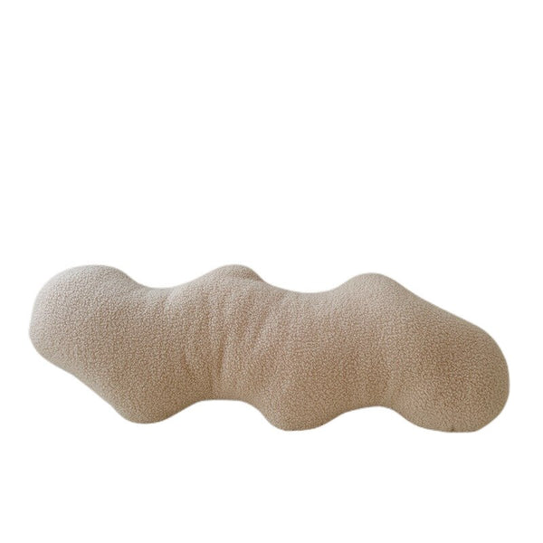 knot twist chain squiggle worm plush throw pillows decorative cushions neutral tones fun shaped earthy minimal nordic home decor living room sofa styling