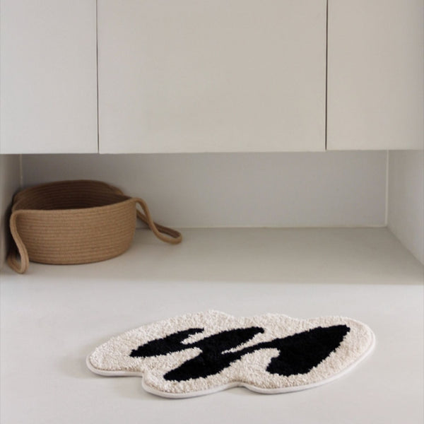 abstract print irregular shaped area rug mini rug bathroom bath mat bathmat colorful fun homewares soft furnishing