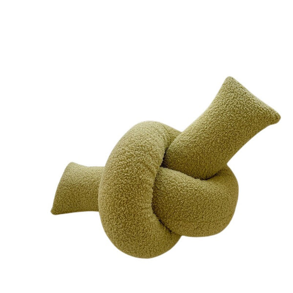 knot twist chain squiggle worm plush throw pillows decorative cushions neutral tones fun shaped earthy minimal nordic home decor living room sofa styling