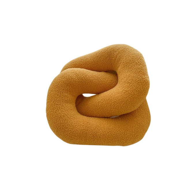 knot twist chain squiggle worm plush throw pillows decorative cushions neutral tones fun shaped earthy minimal nordic home decor living room sofa styling