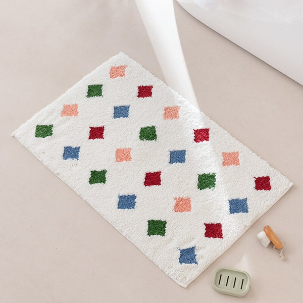 dots stripes diamonds bathroom rug bath mat soft furninshings homewares bathroom decor colorful colourful tufted