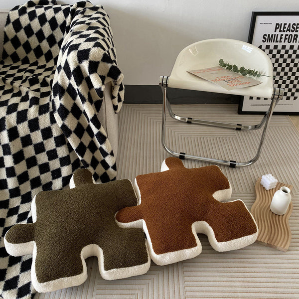puzzle piece plush decorative cushion throw pillow homeware decor plush