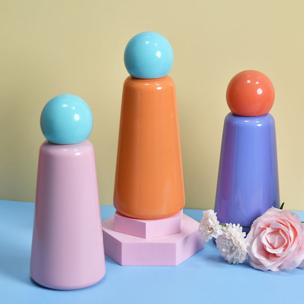 stainless steel thermos water bottle flask candy colour color pastel cute bottle