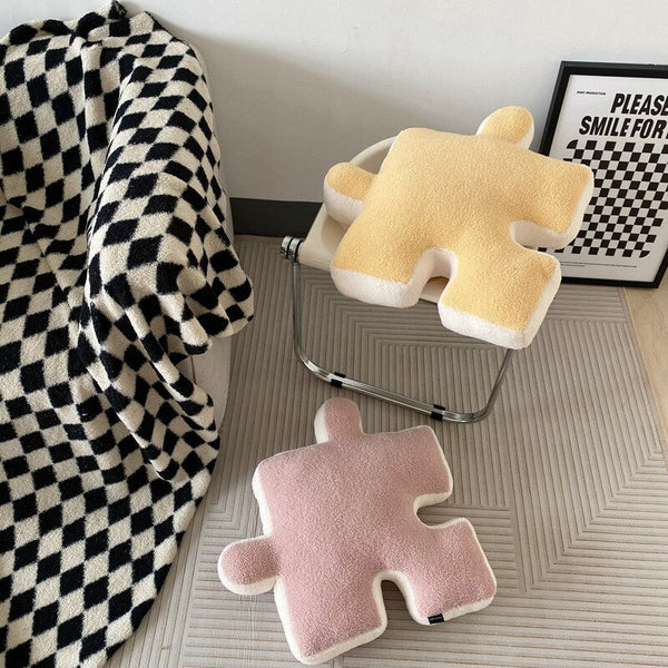 puzzle piece plush decorative cushion throw pillow homeware decor plush