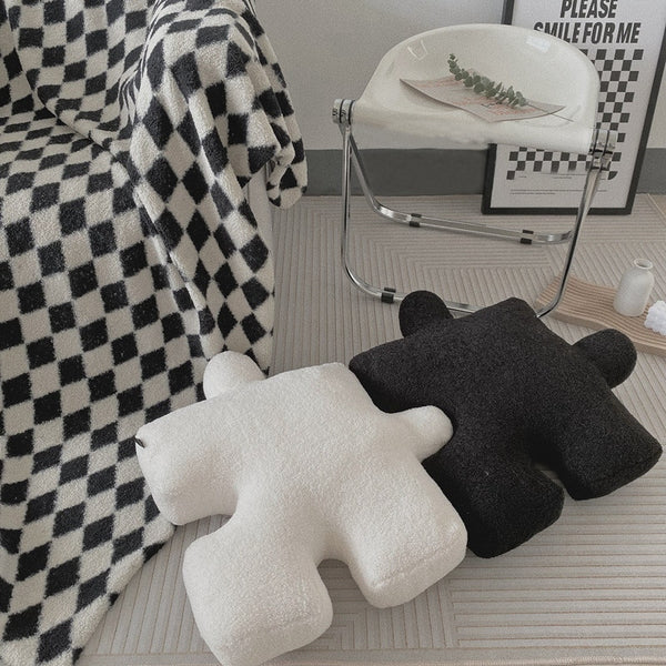 puzzle piece plush decorative cushion throw pillow homeware decor plush