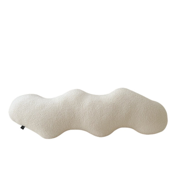 knot twist chain squiggle worm plush throw pillows decorative cushions neutral tones fun shaped earthy minimal nordic home decor living room sofa styling