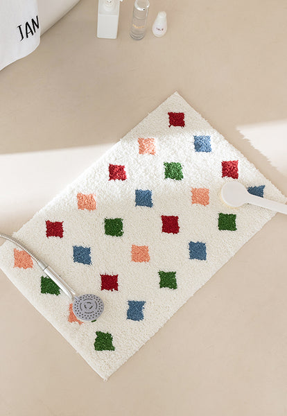 dots stripes diamonds bathroom rug bath mat soft furninshings homewares bathroom decor colorful colourful tufted