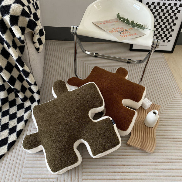 puzzle piece plush decorative cushion throw pillow homeware decor plush