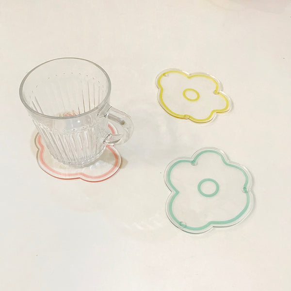acrylic flower coaster set
