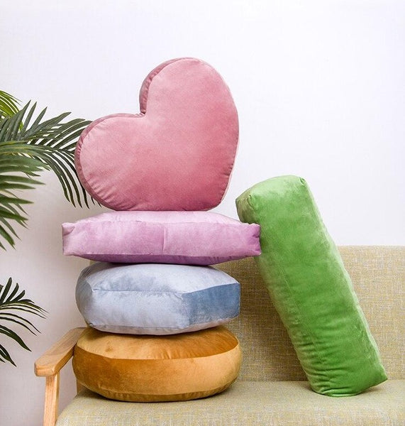 geometric plush cushions
