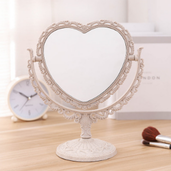 heart shaped cute make up vanity mirror